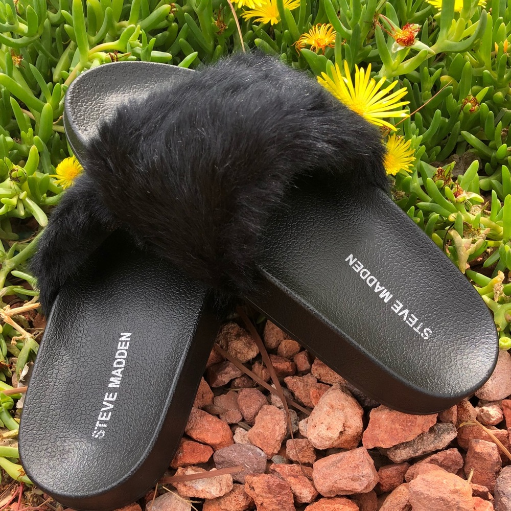 Steve Madden Fur Slides